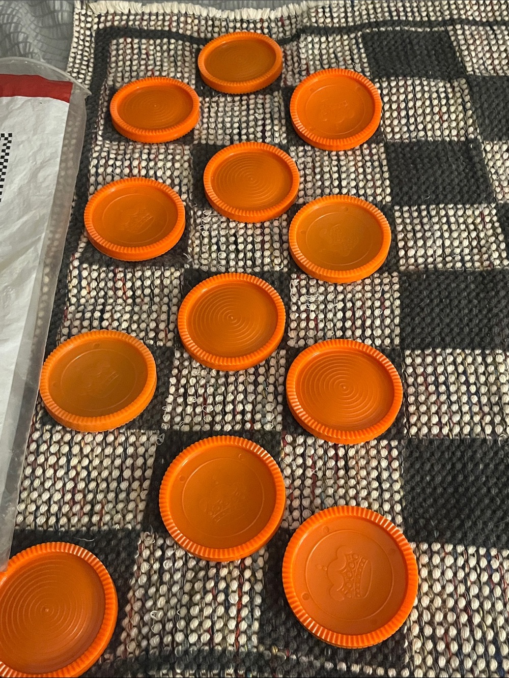 Multiflex Designs Checkers Game Set Woven Board Complete Made in USA - Picture 2 of 9